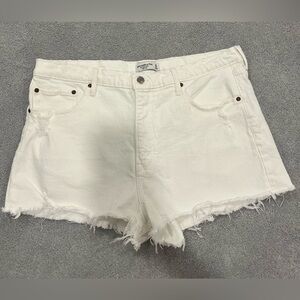 Abercrombie & Fitch white denim shorts